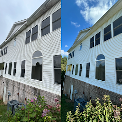 Soft washed siding before and after